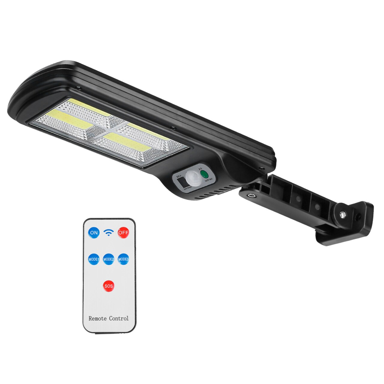 Solar Powered Outdoor Wall Light 100Led Motion Sensor Ip65 Waterproof Black